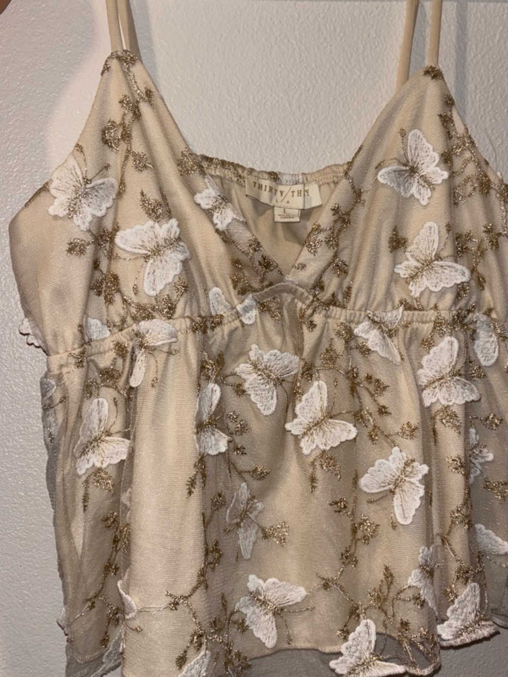 Thirty thirty butterfly top glittery